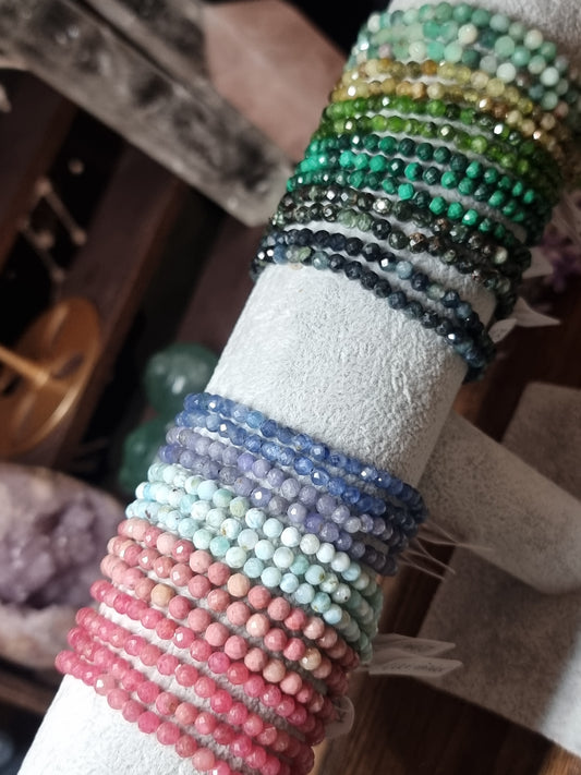 4mm faceted bracelets - high grade