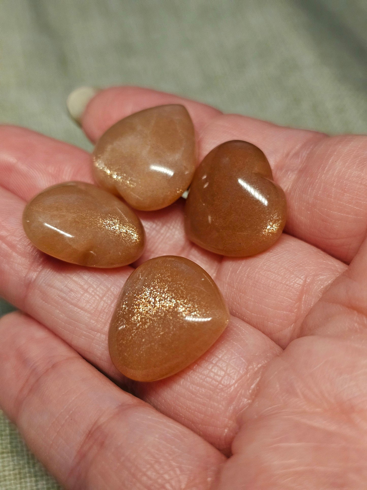 Mini Peach sunstone hearts