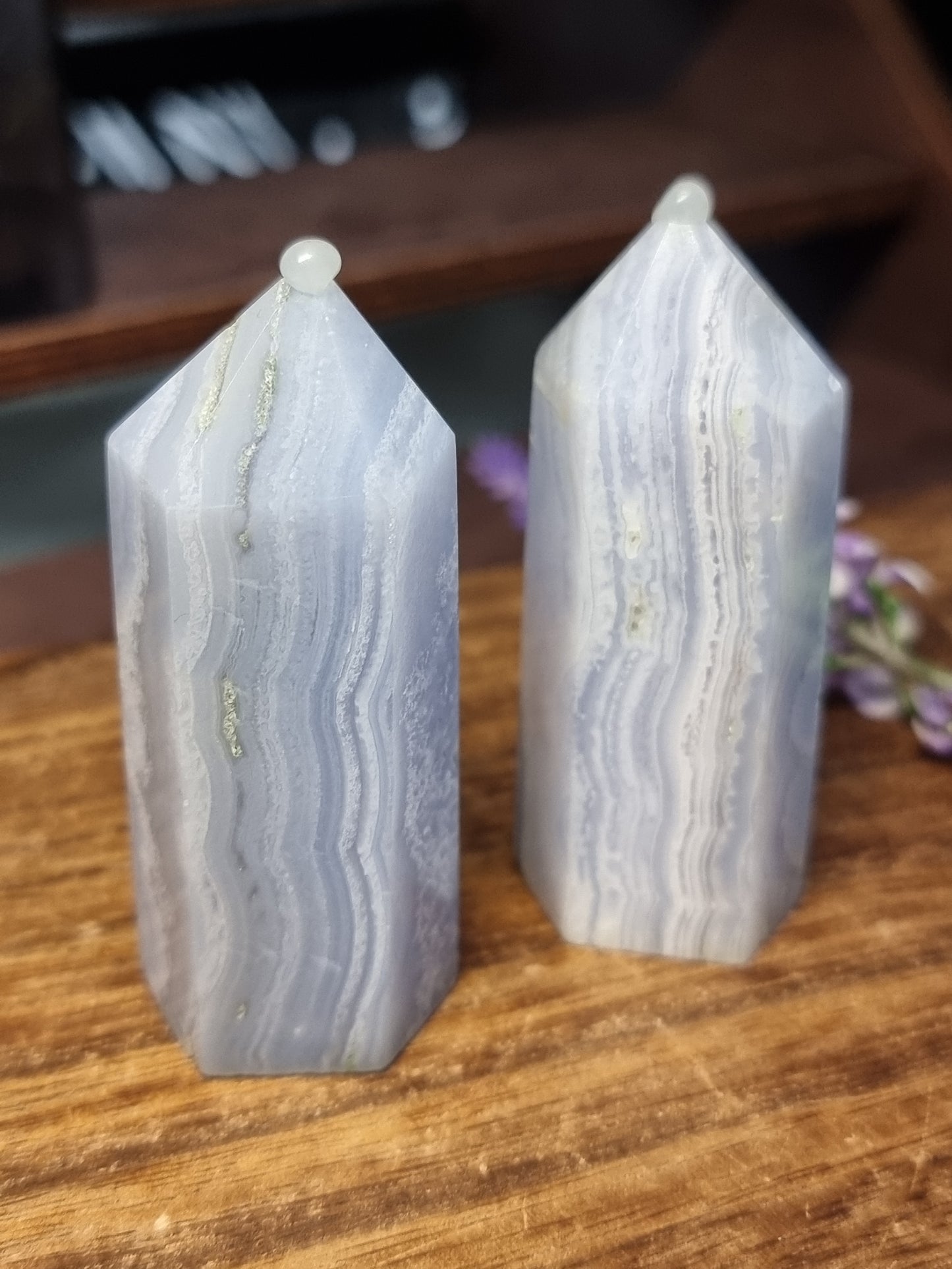 Namibian blue lace agate towers