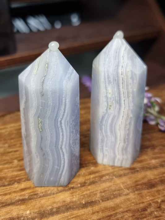 Namibian blue lace agate towers