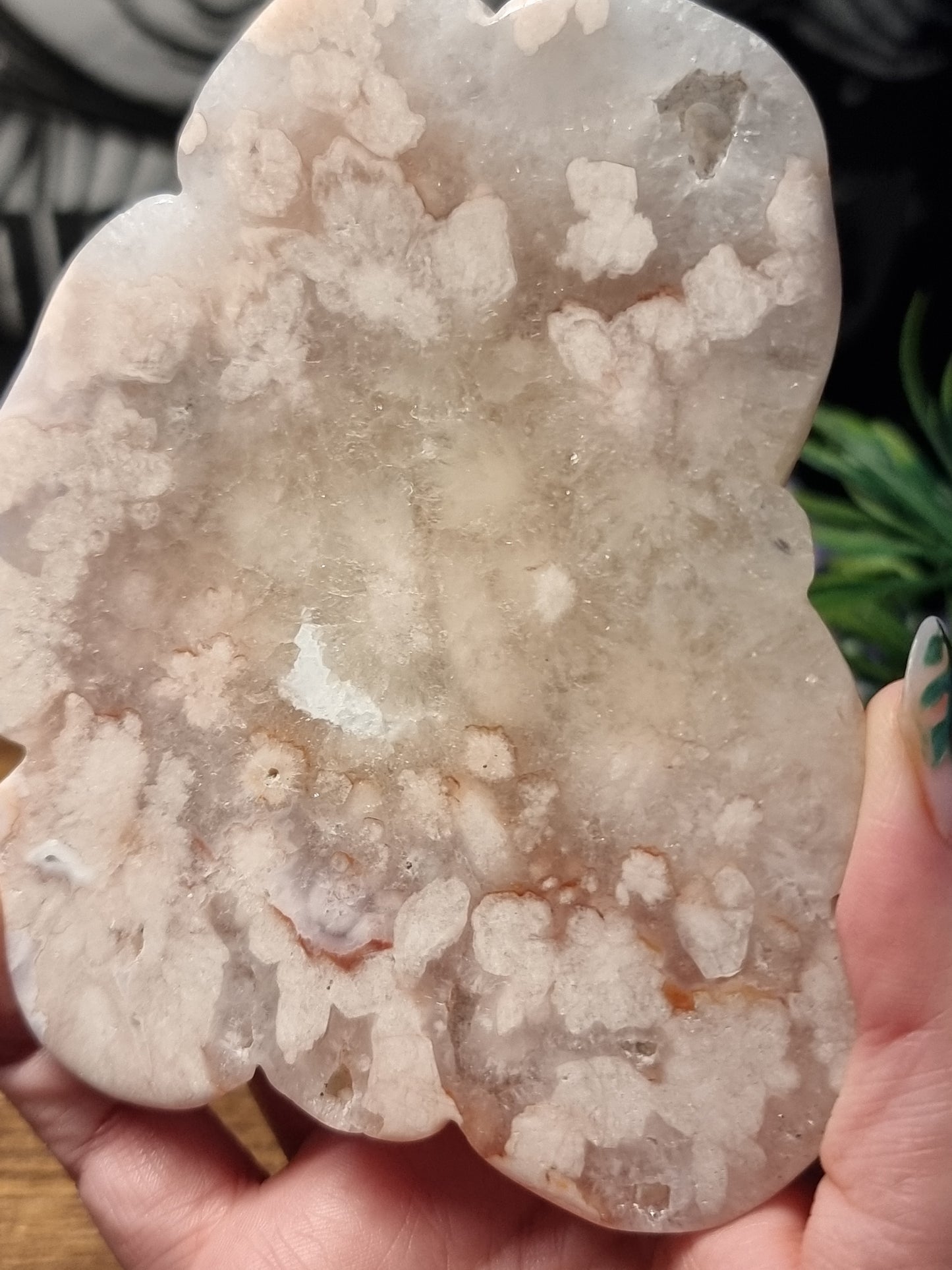 Carnelian flower agate dish B