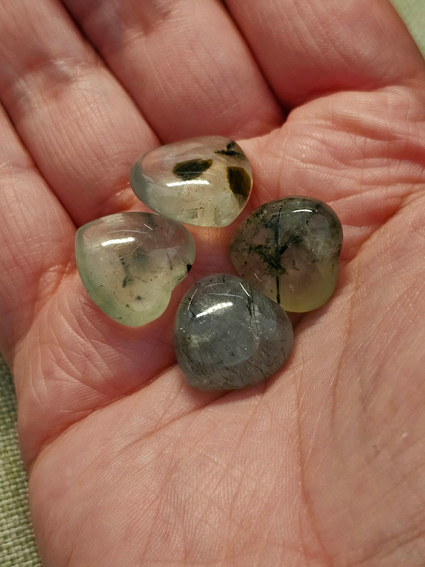 Mini prehnite with epidote hearts