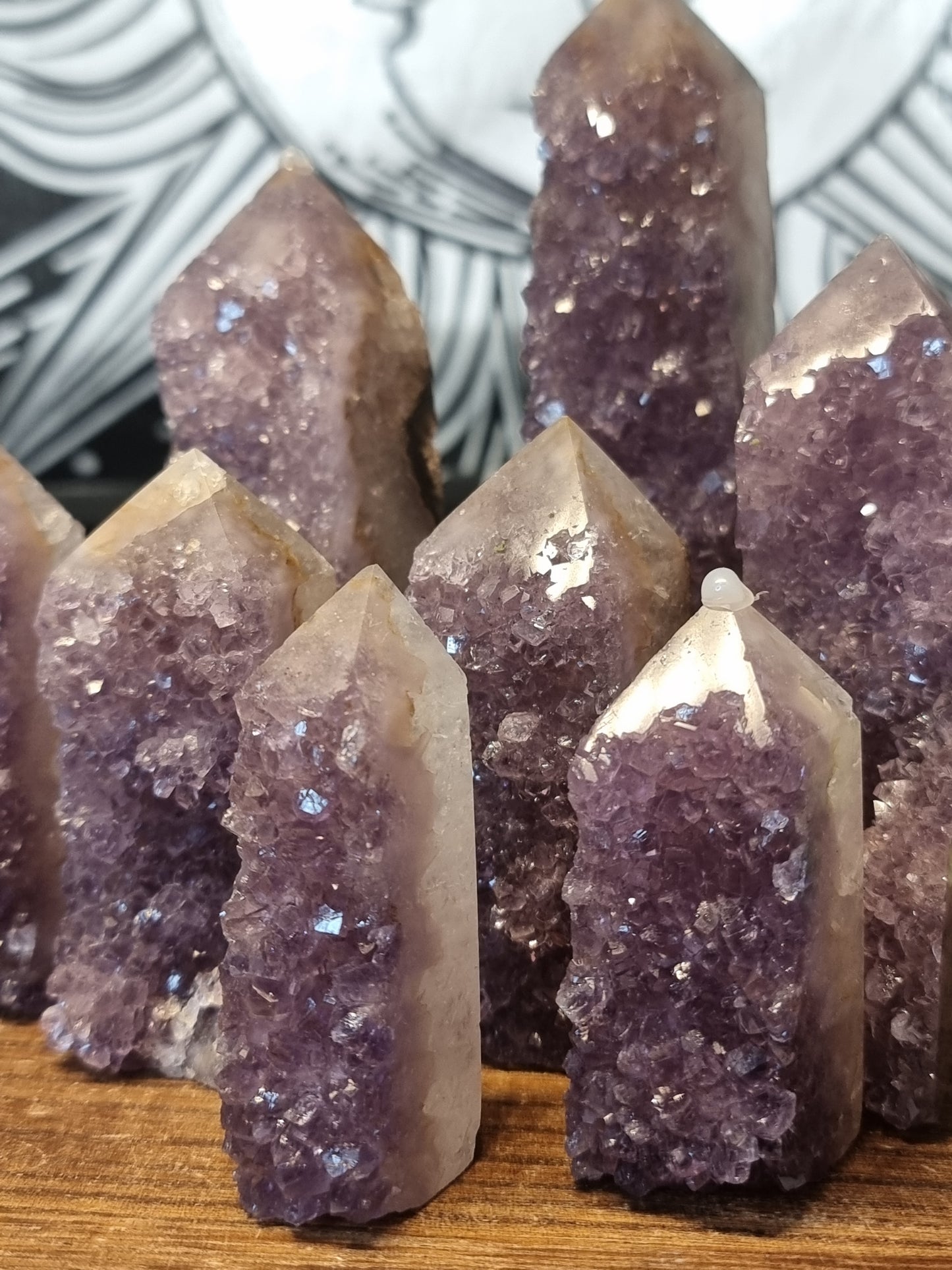 Amethyst druzy towers