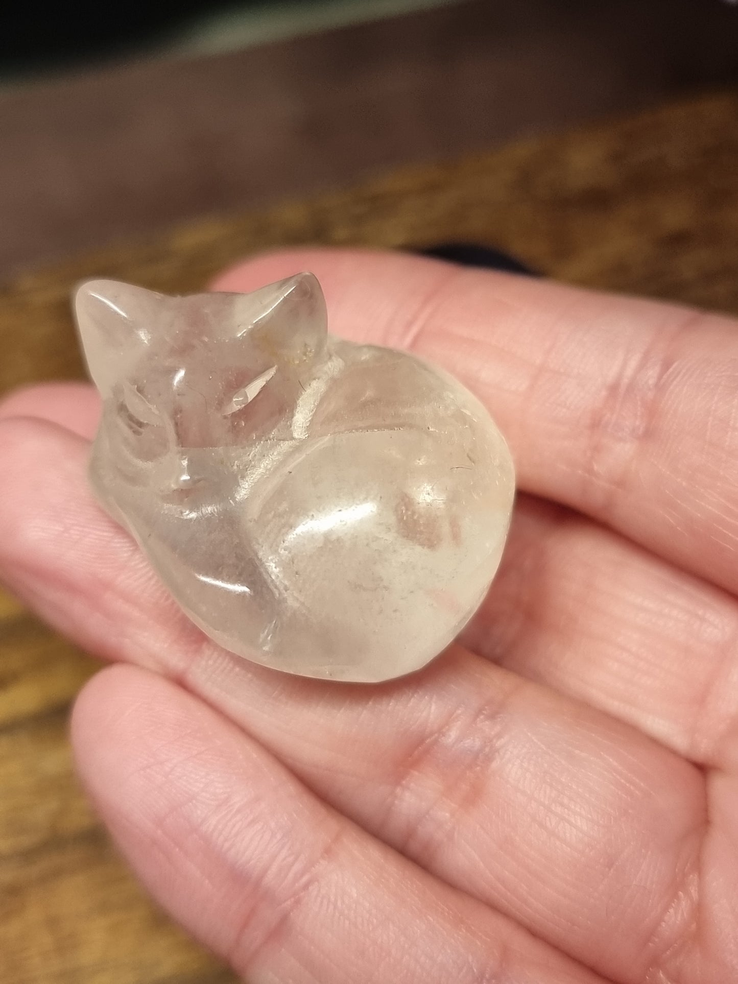 Sleeping cat carvings