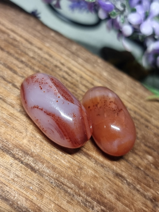 Mini carnelian lingams - enhanced