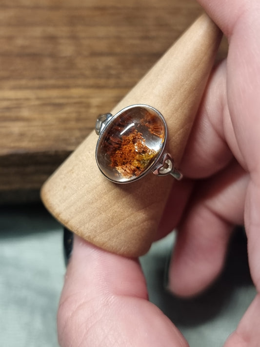 Garden quartz S925 adjustable rings