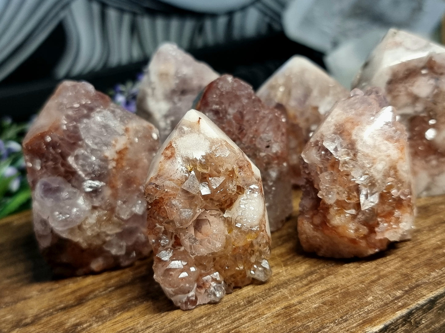 Small Pink amethyst towers