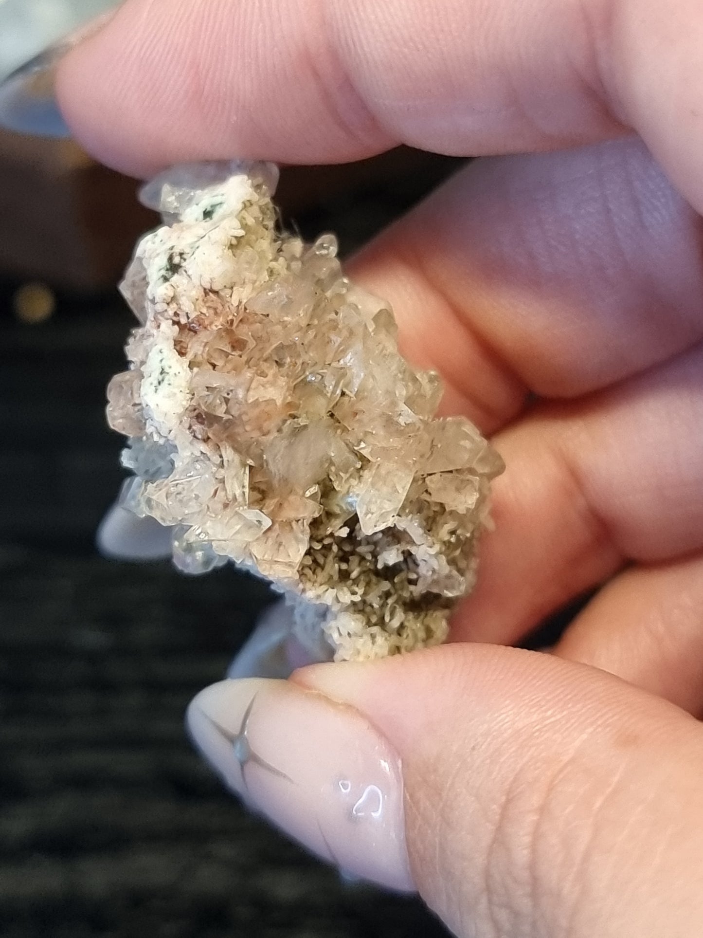 Rare apophyllite with red chalcedony specimens