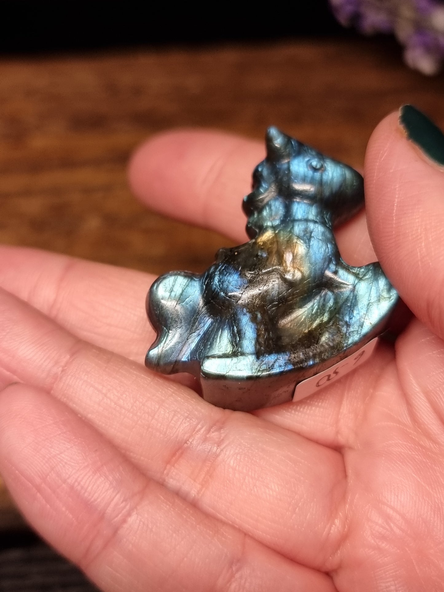Labradorite rocking horse