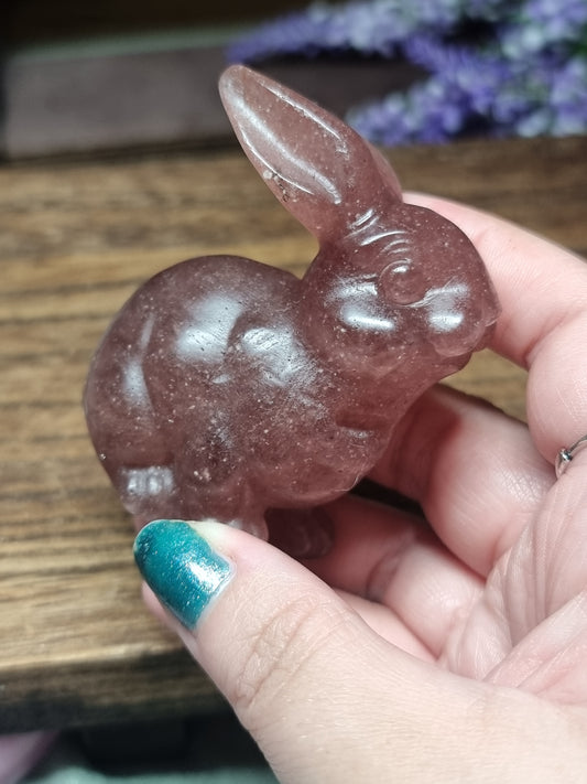 Strawberry quartz rabbit