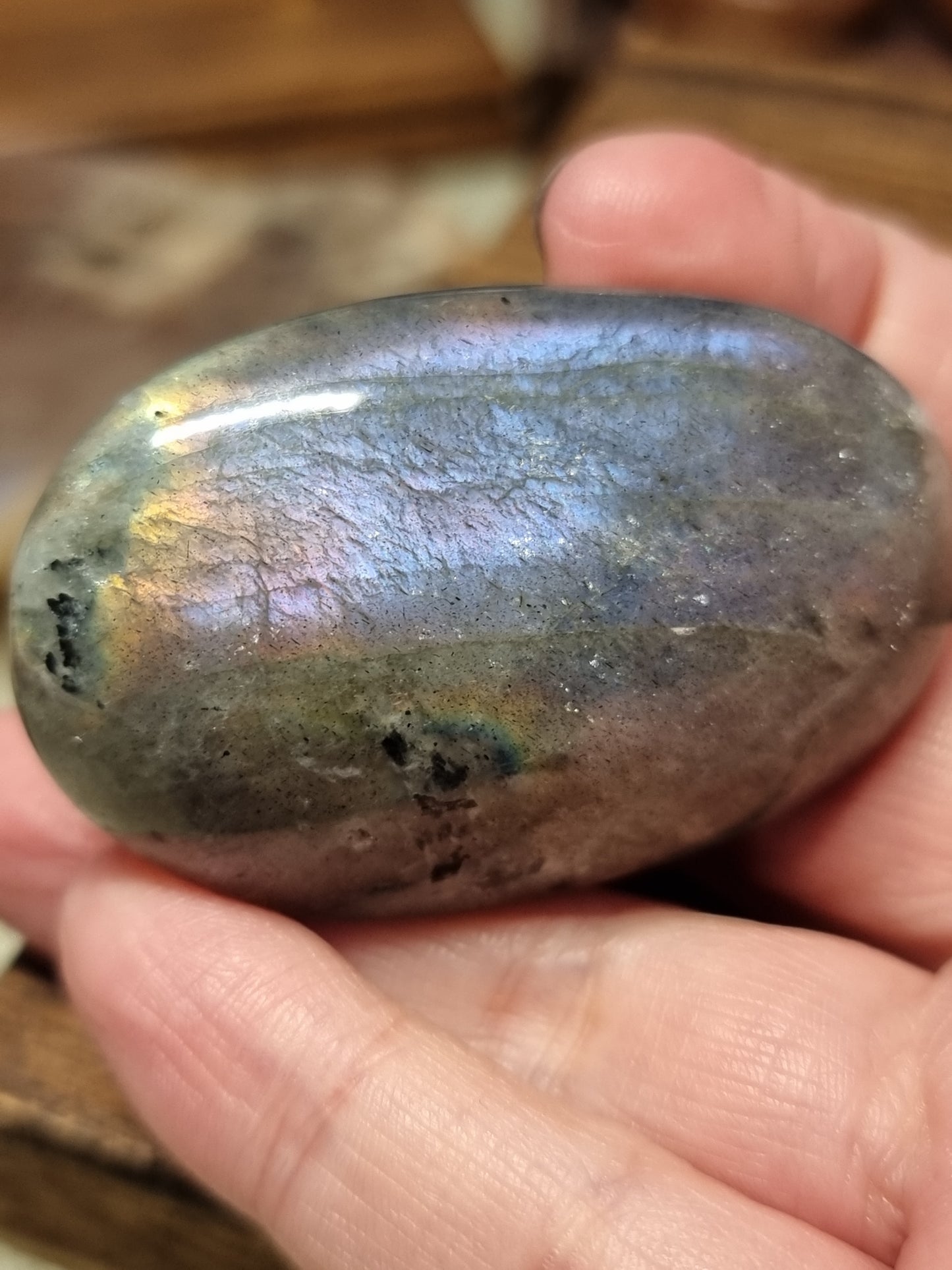Purple labradorite palmstones