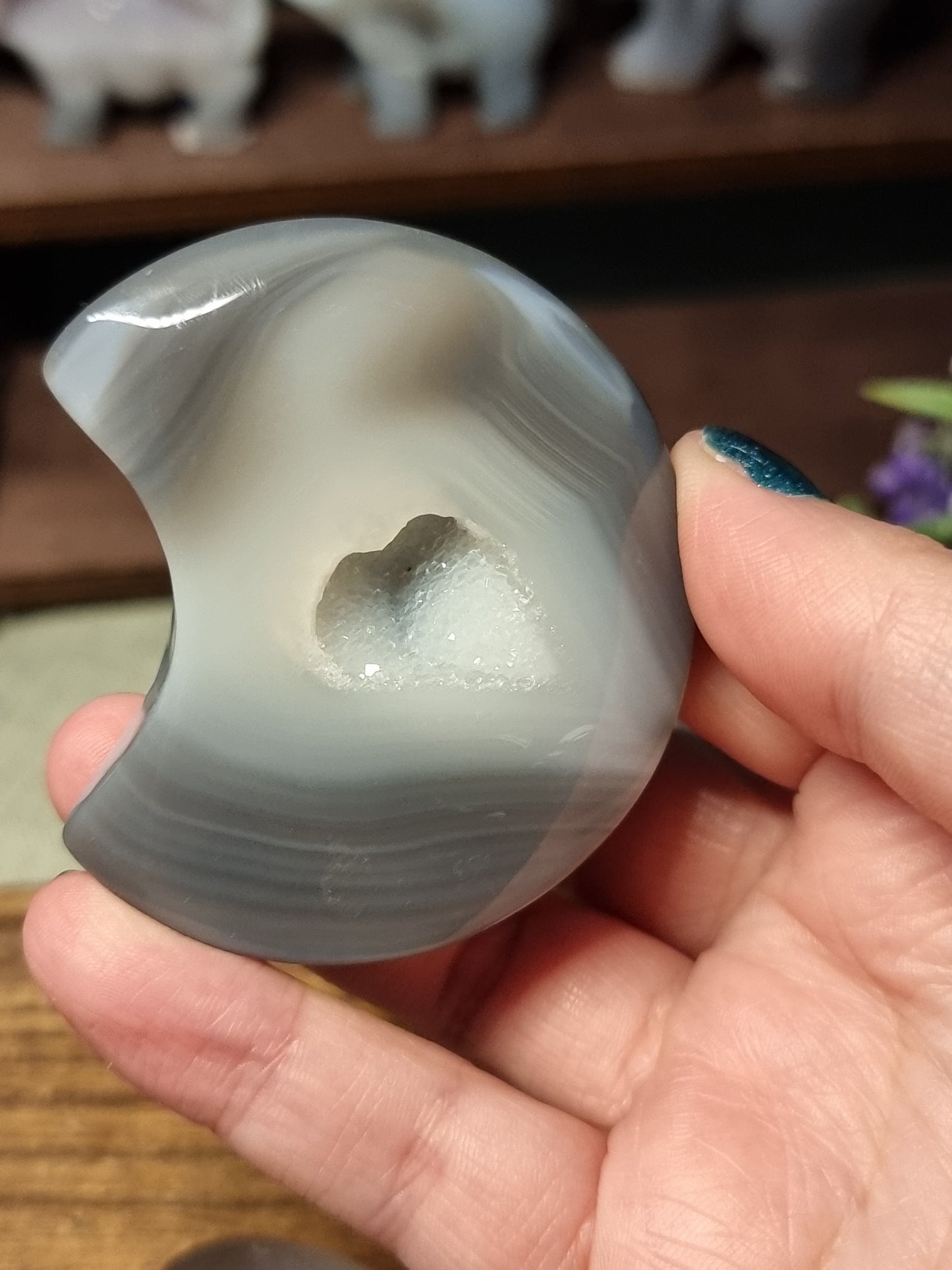 Druzy agate moons