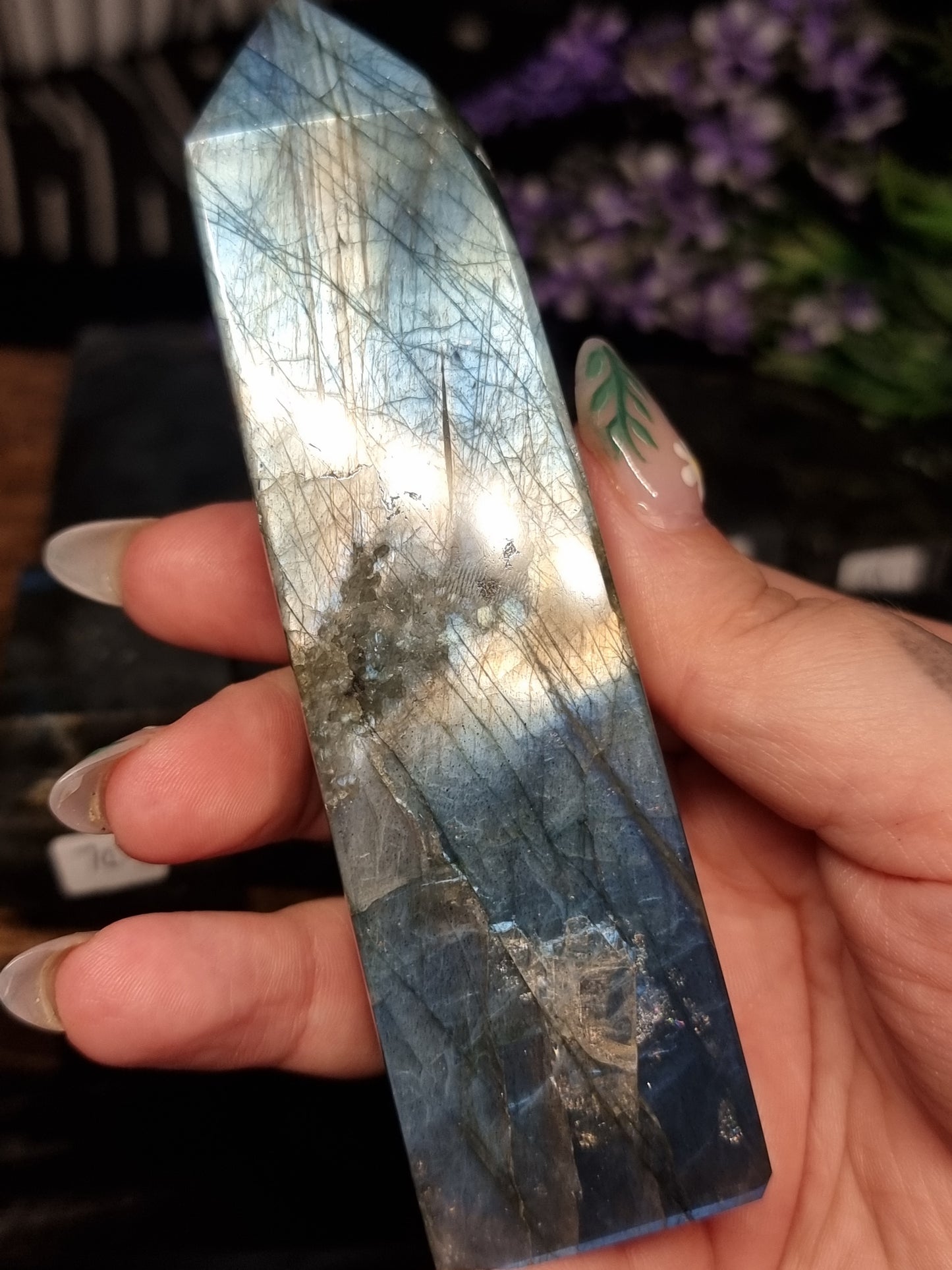 Spectralite towers (Finnish labradorite)