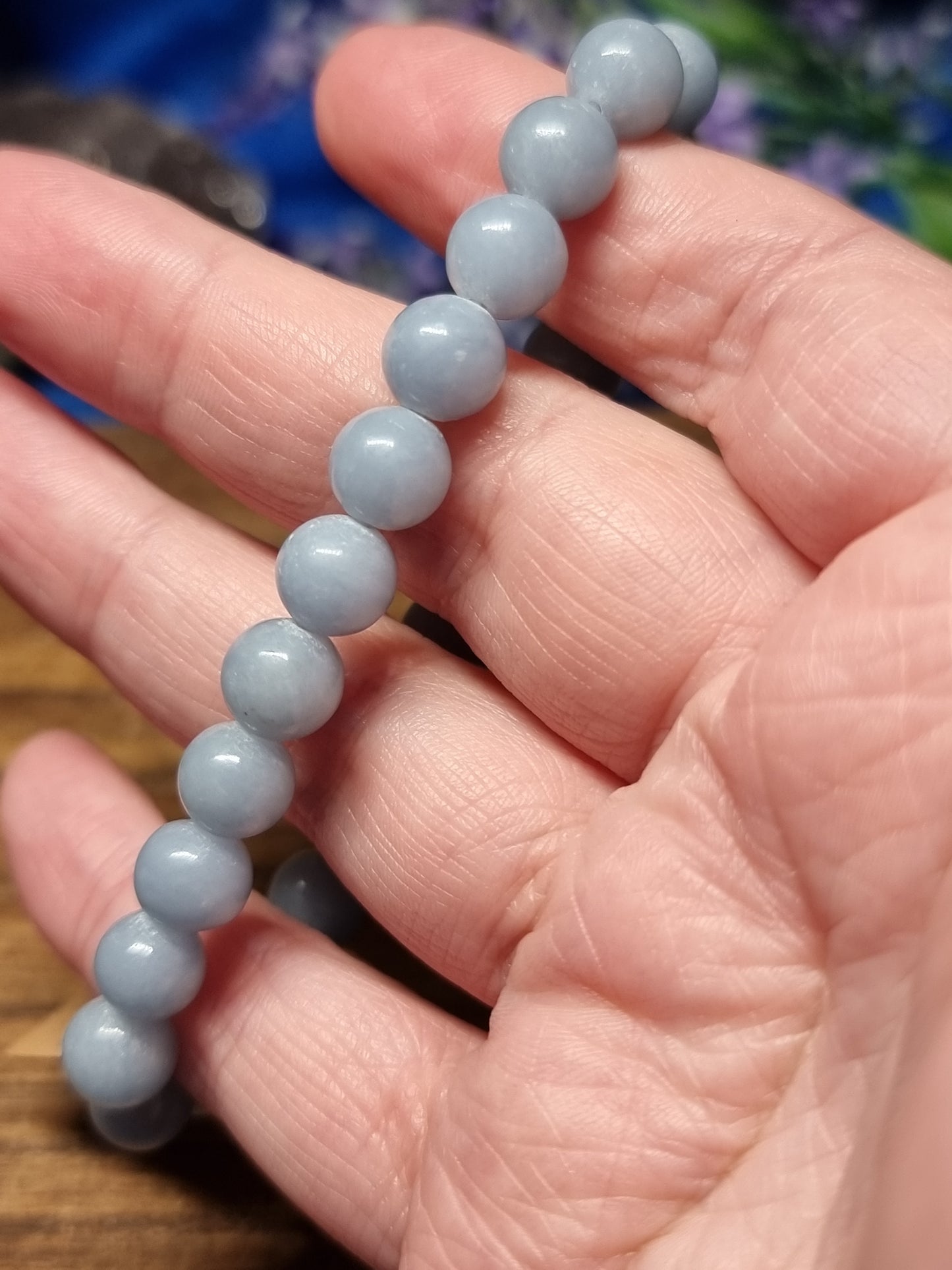 8mm angelite bracelet
