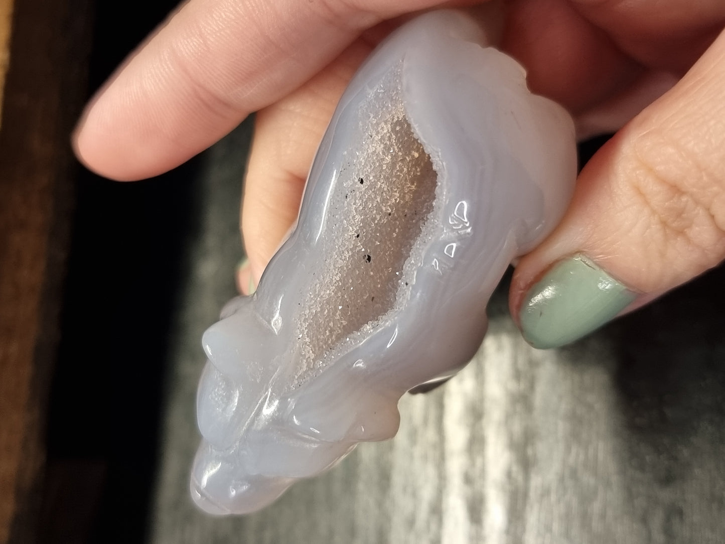 Druzy agate bears