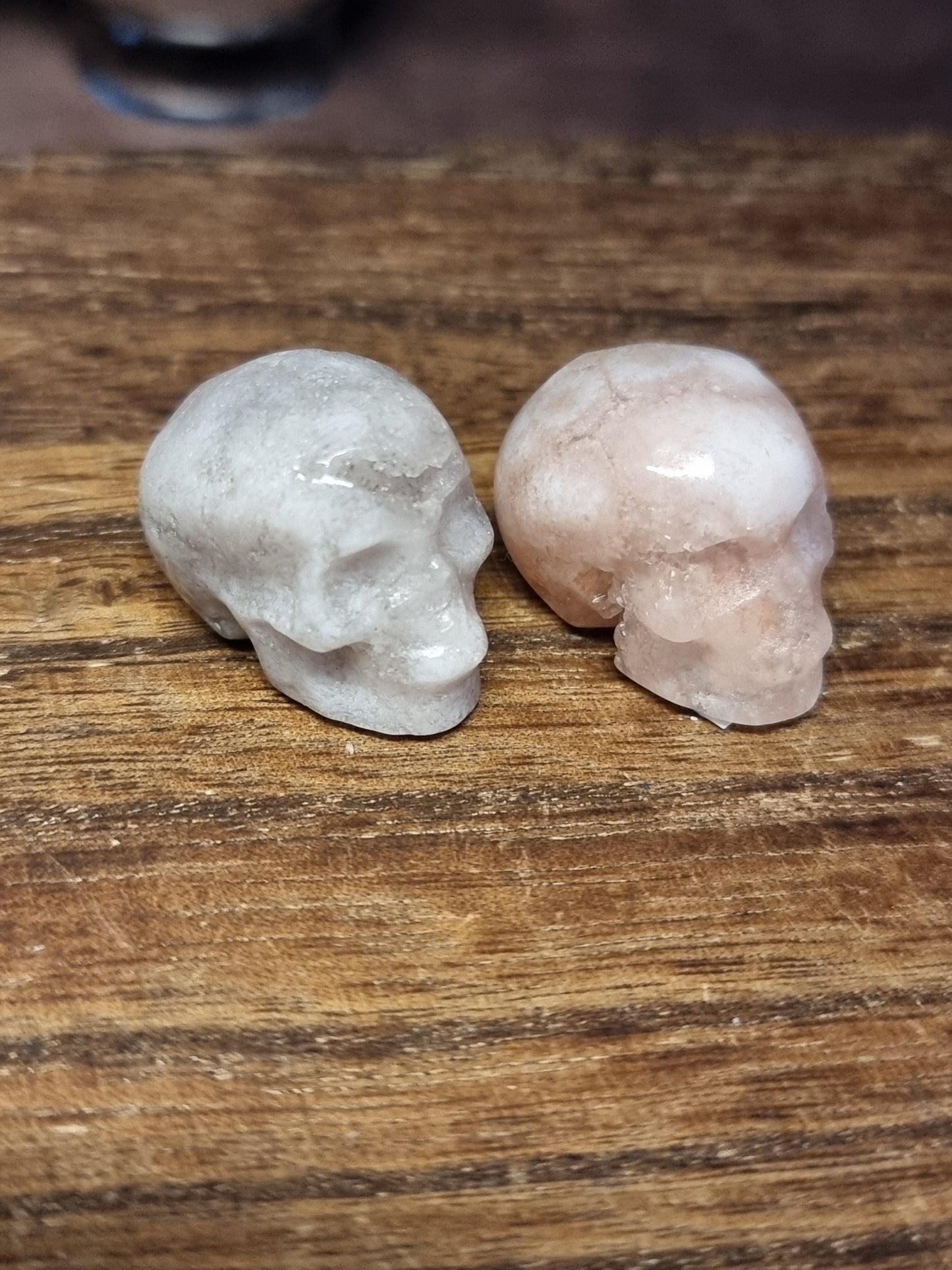 Mini pink amethyst skulls