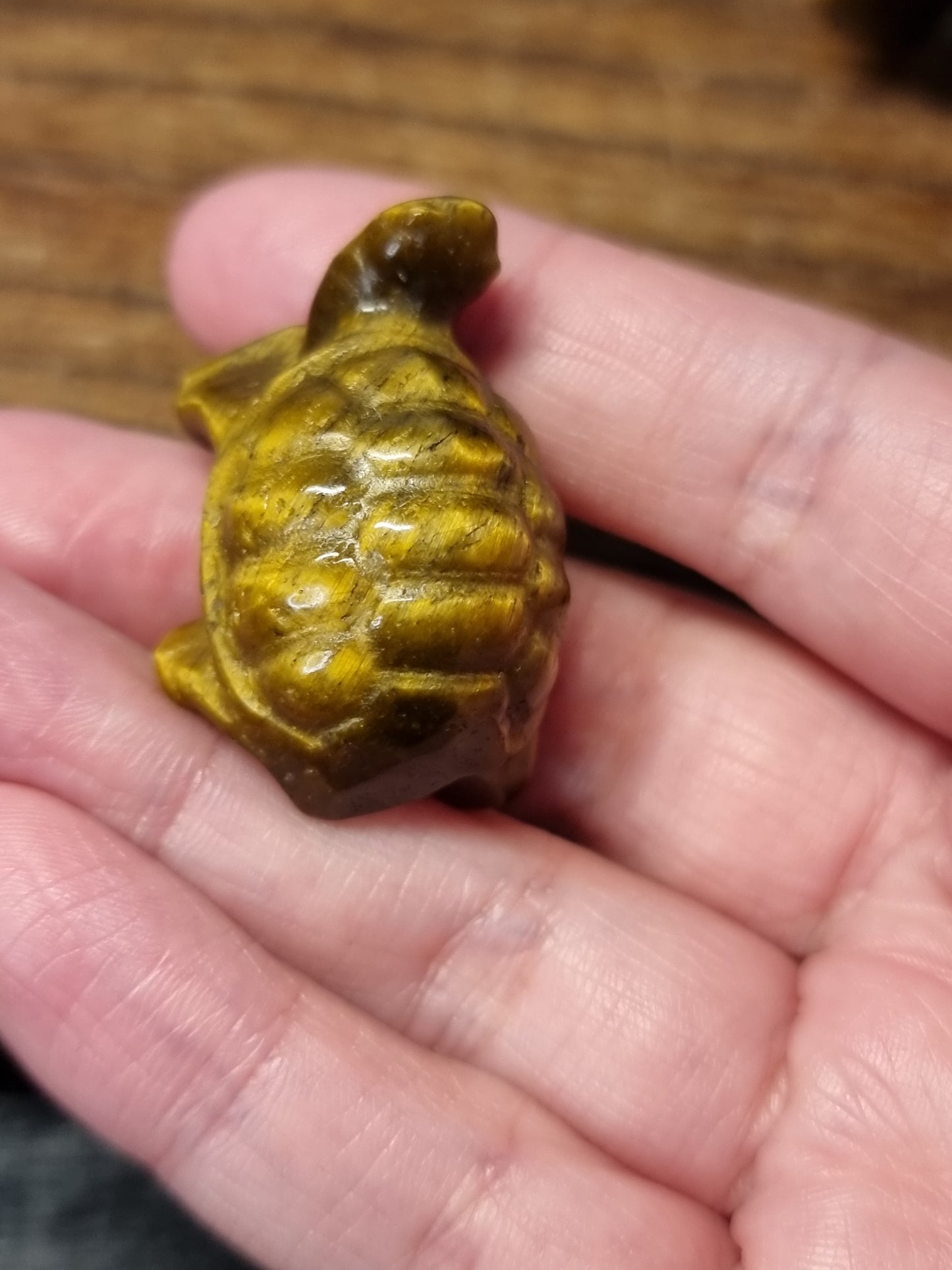 Tigers eye tortoise carvings