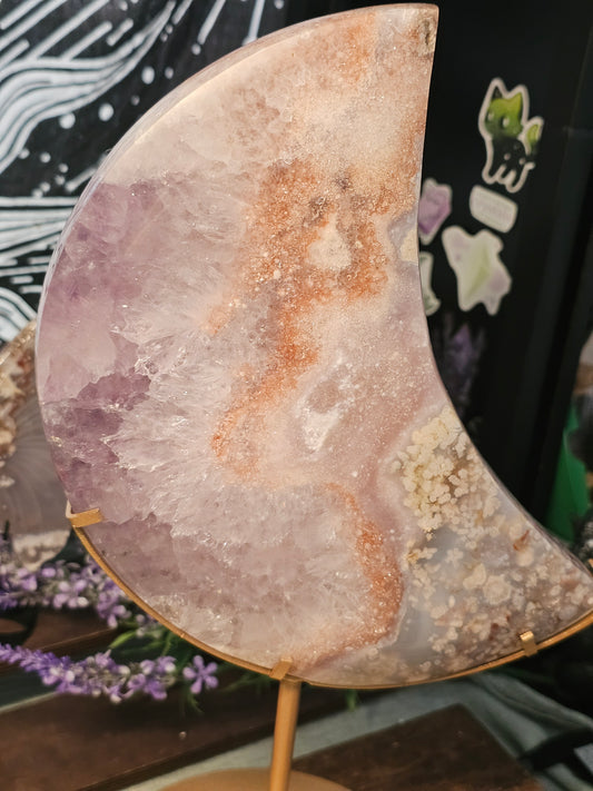 Statement Pink amethyst moon