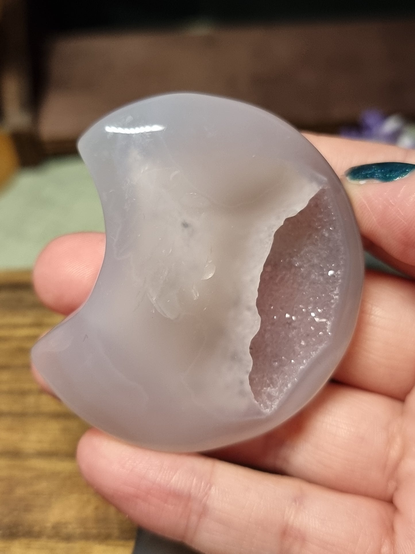 Druzy agate moons