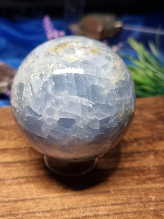 Blue calcite sphere