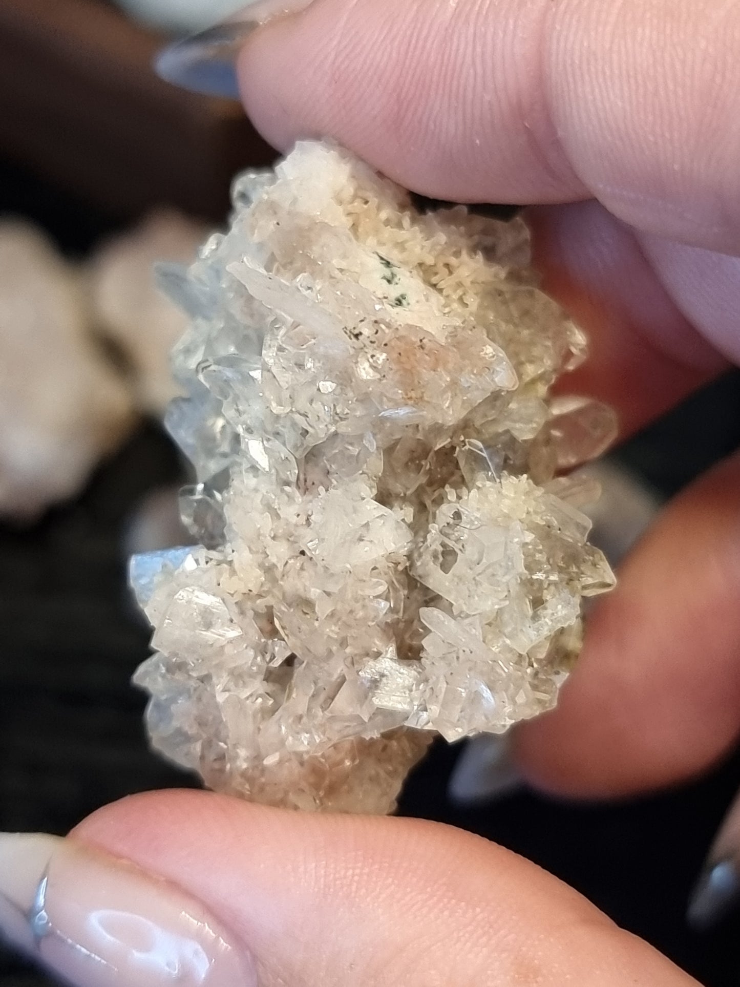Rare apophyllite with red chalcedony specimens