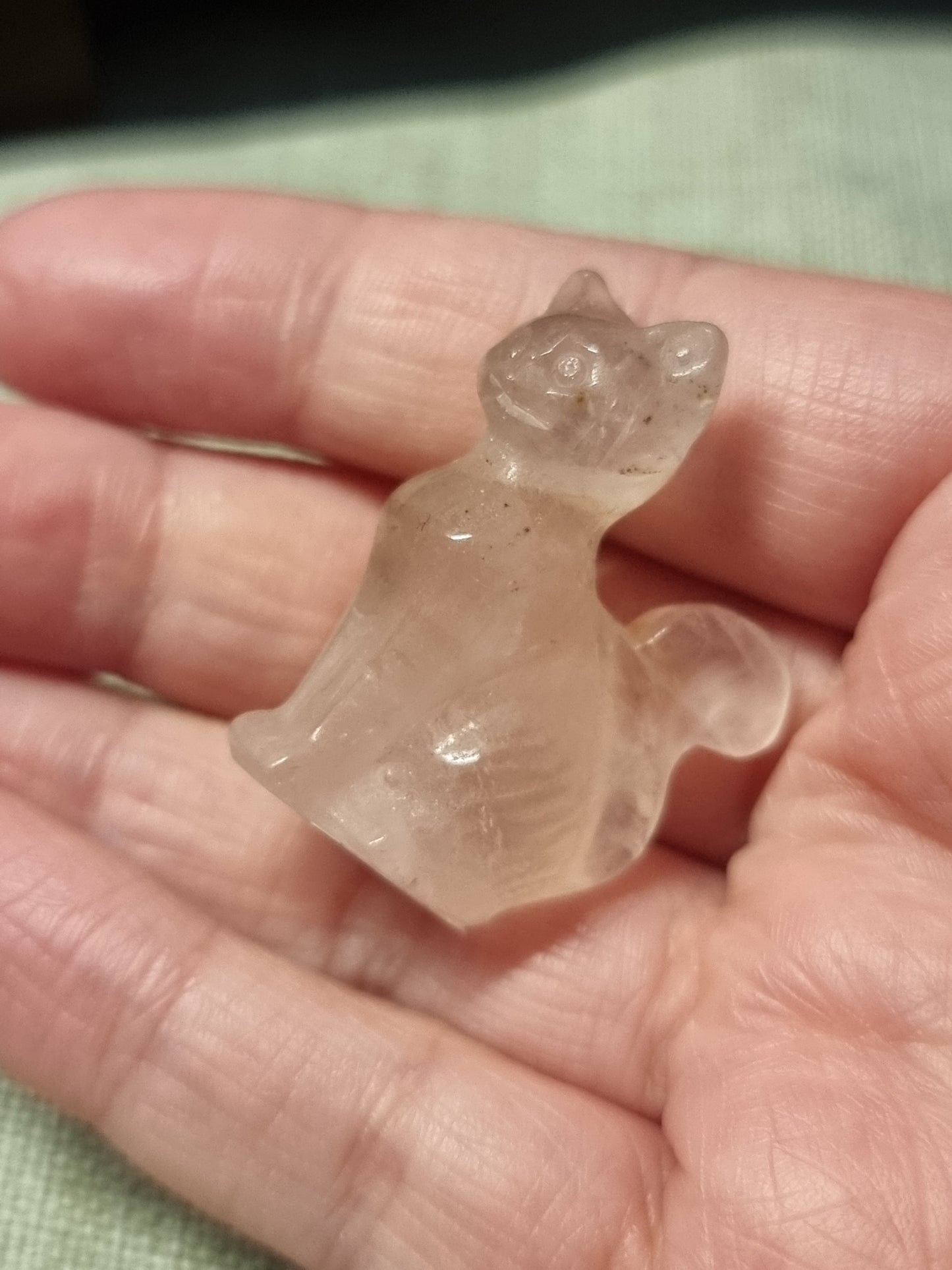 Dendritic Rose quartz cat
