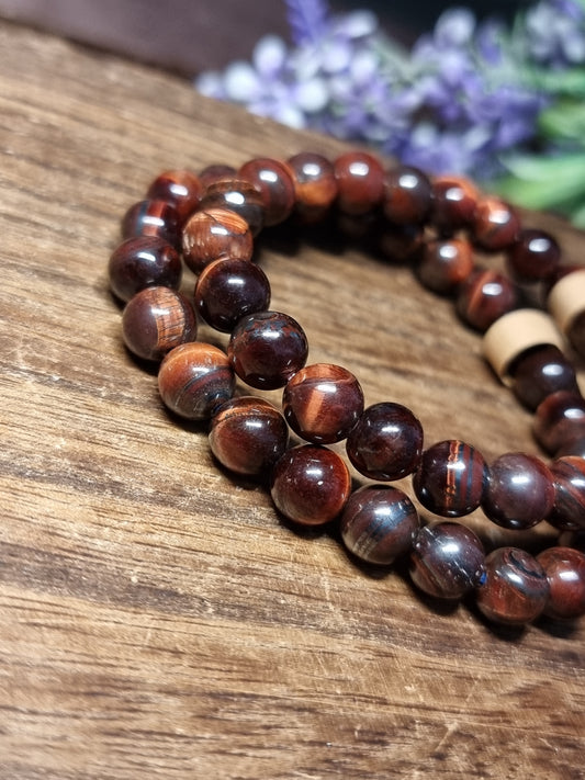 Red tigers eye 8mm bracelets
