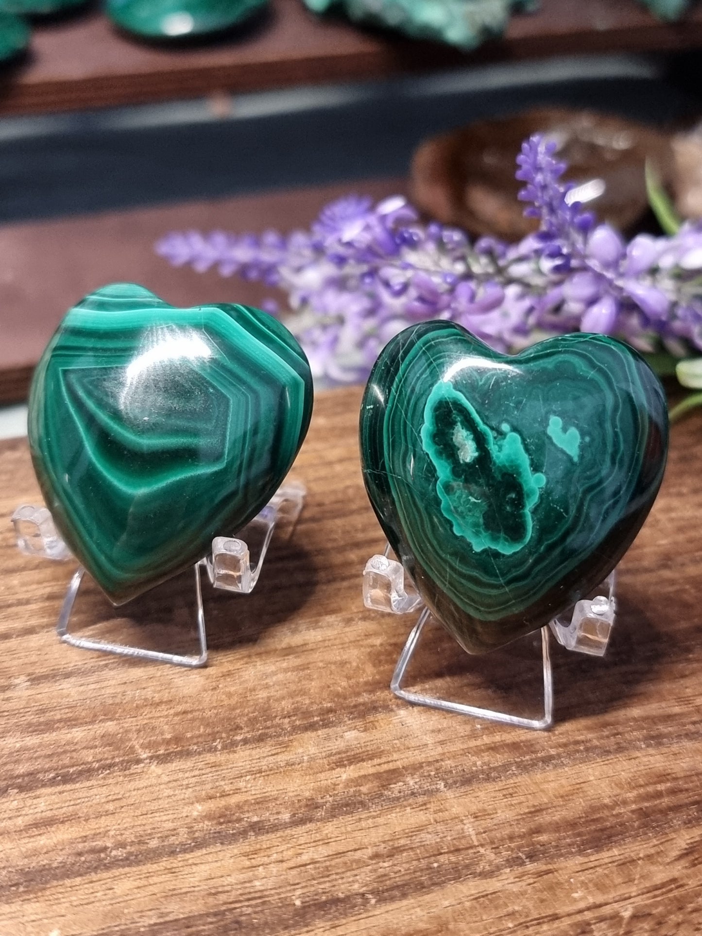 Malachite hearts
