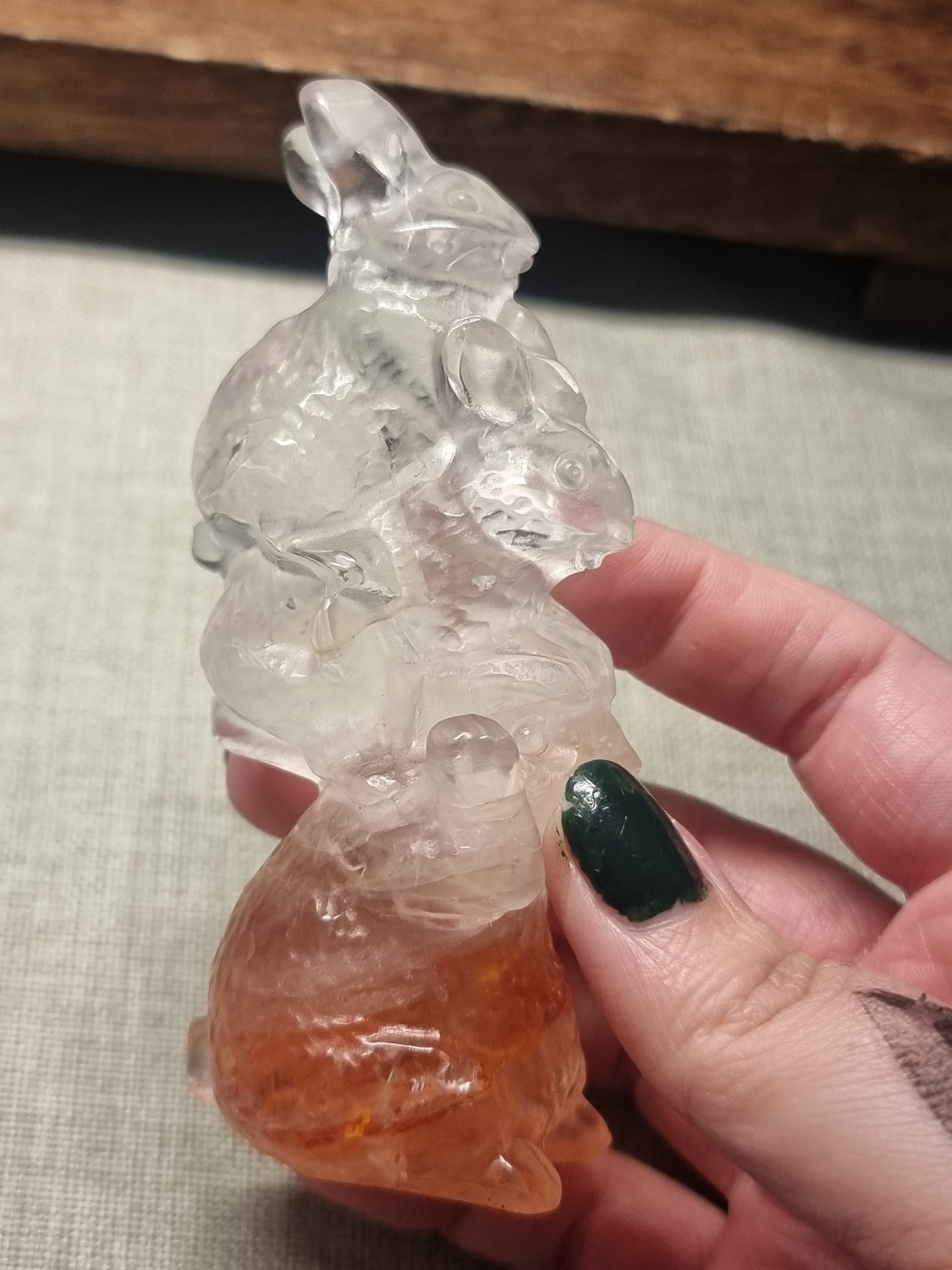 Fire quartz rabbit trio