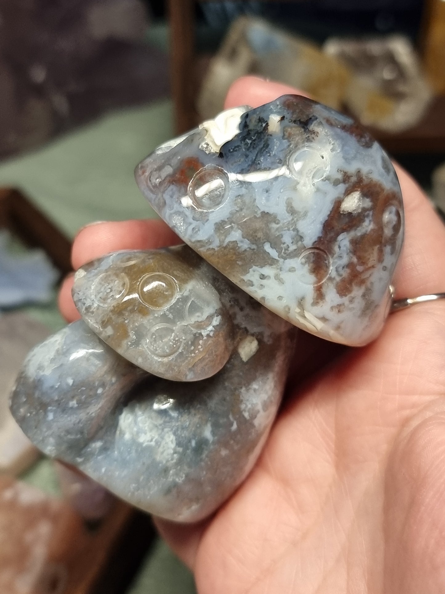 Moss agate mushrooms
