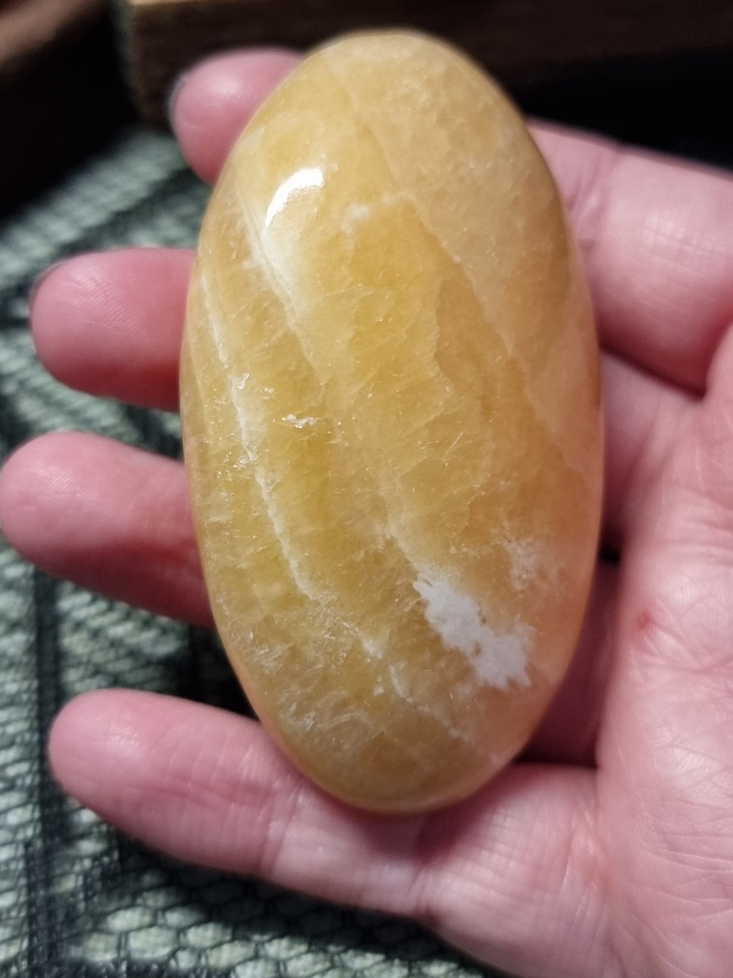Orange calcite palmstones
