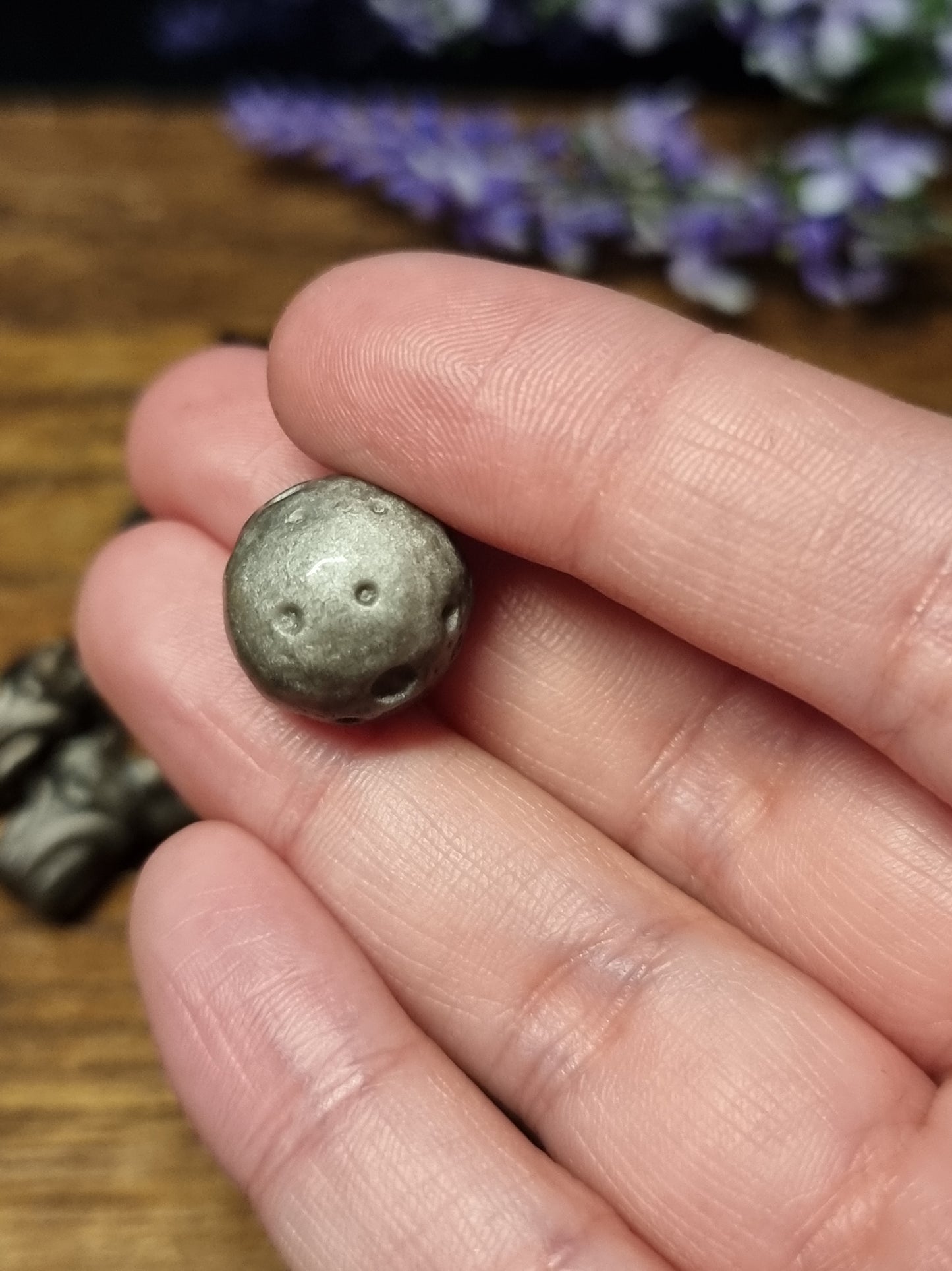 Mini silver obsidian carvings