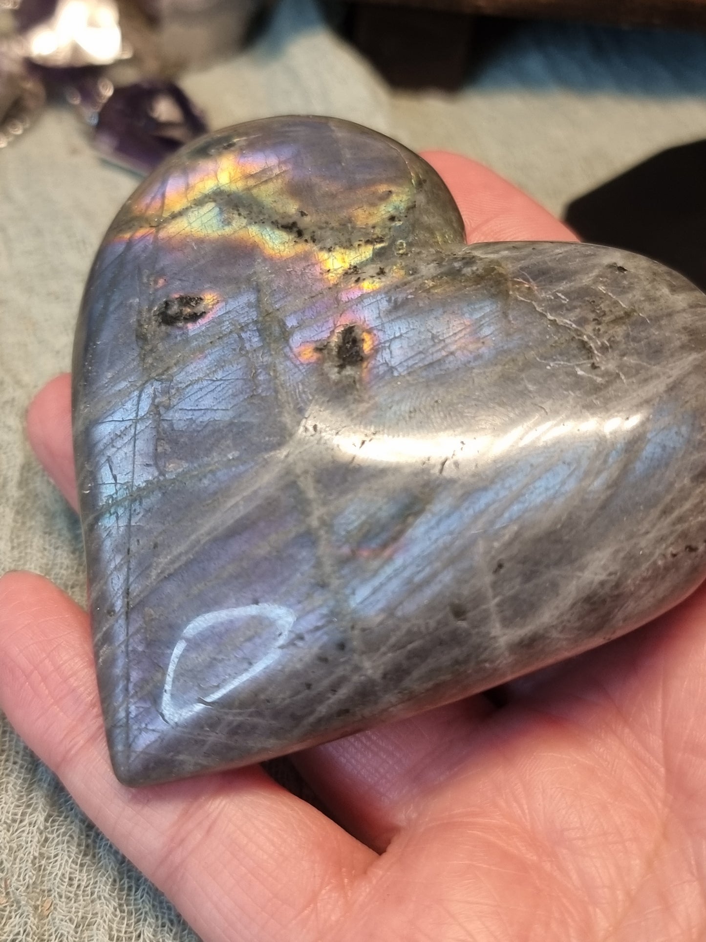 Labradorite hearts