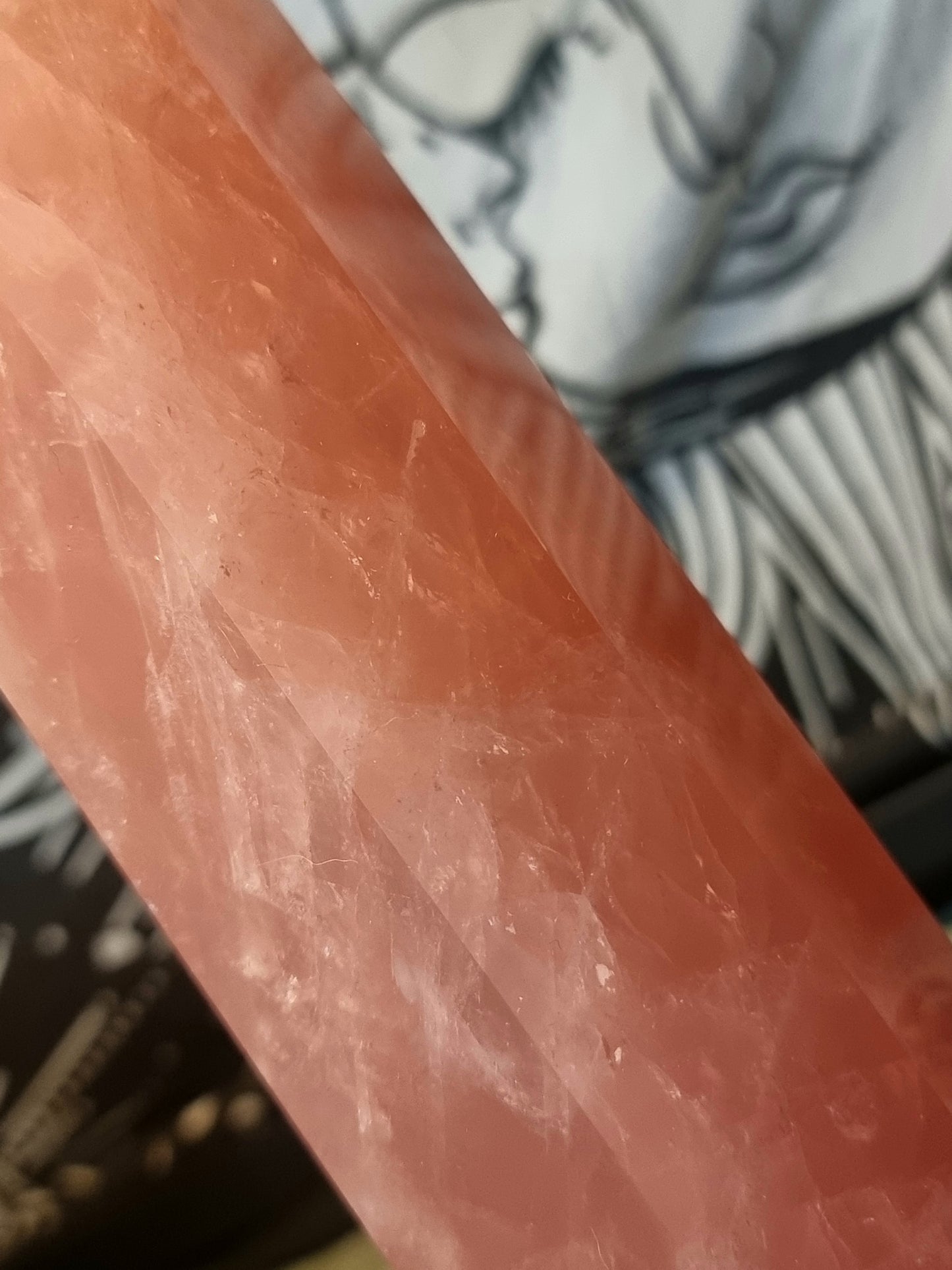 Statement Rose quartz tower