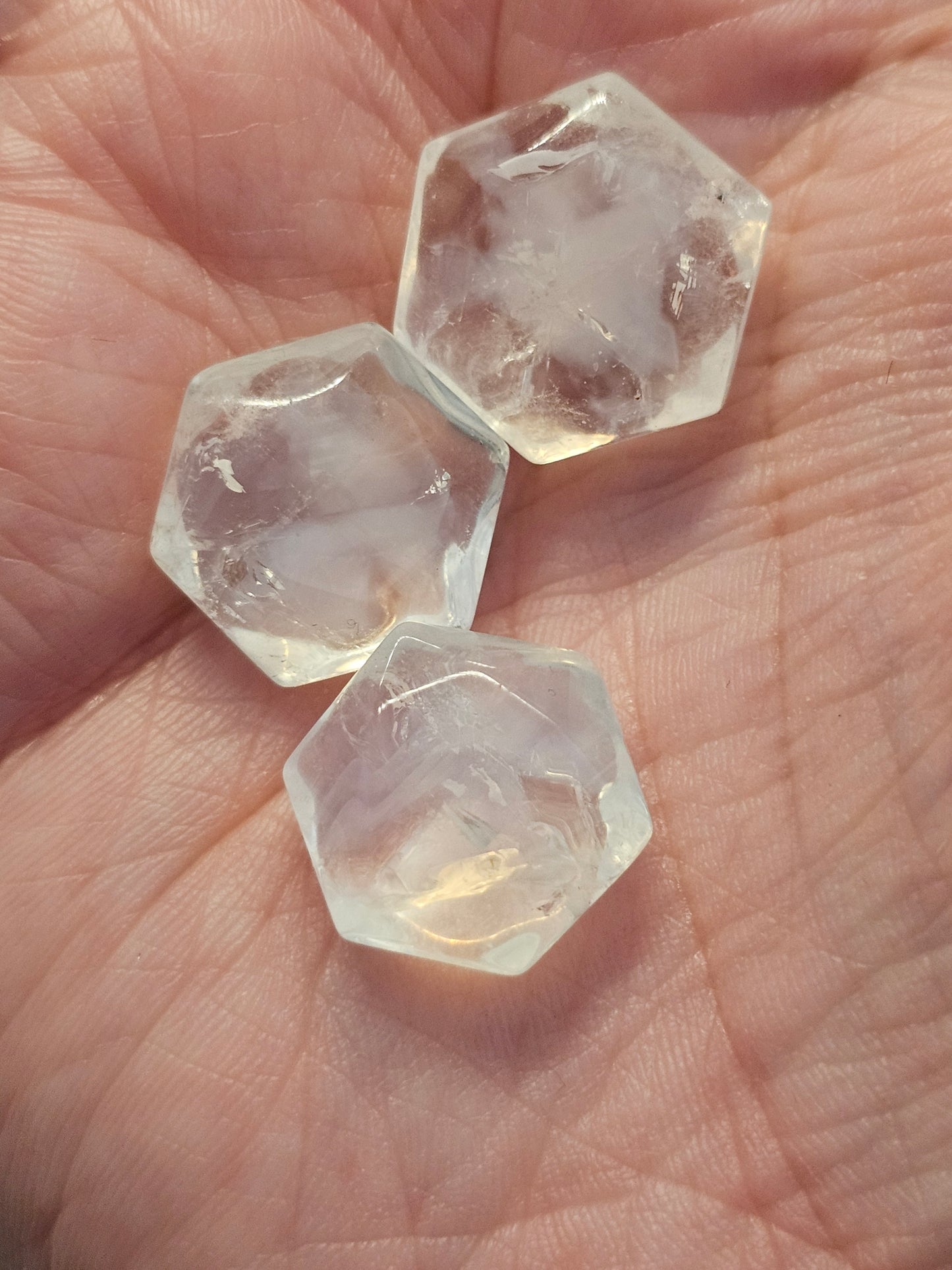 Mini blue phantom quartz hexagons