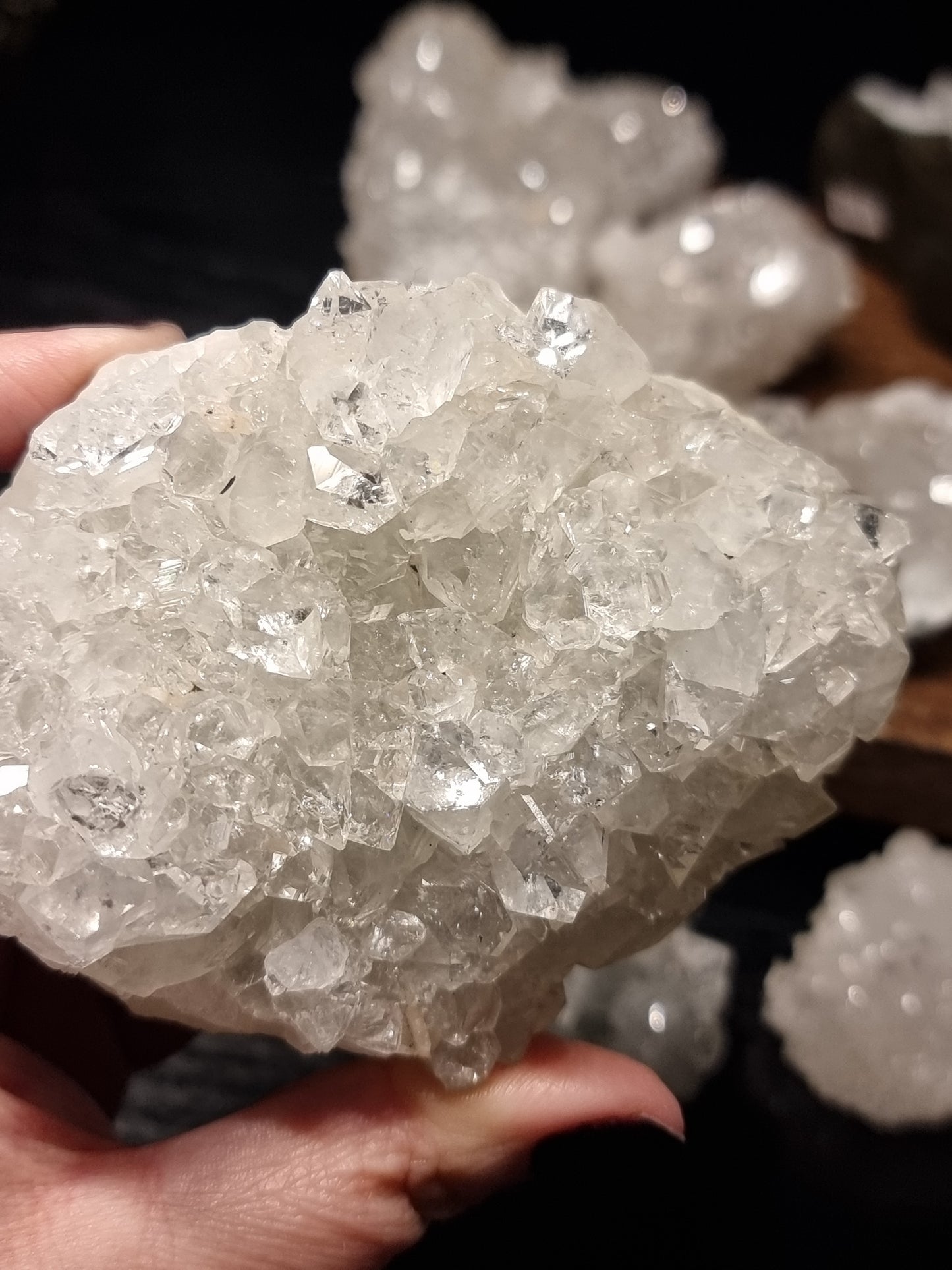 Apophyllite clusters