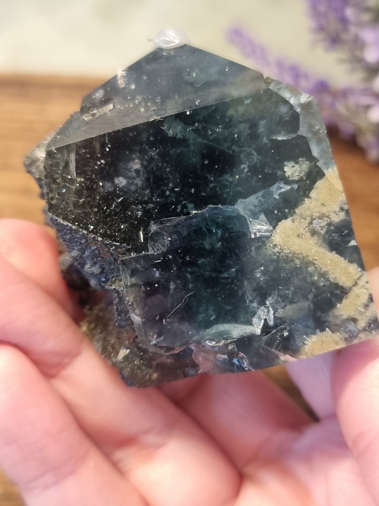 Fluorite with pyrite part raw tower
