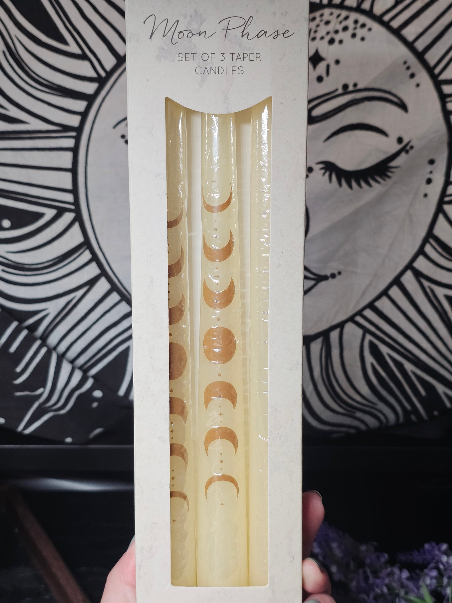 Moon phase set of 3 candles