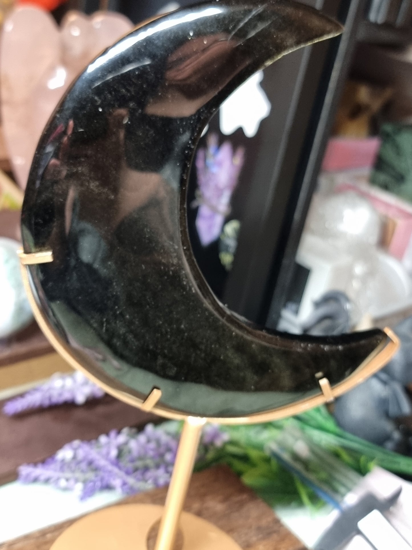 Large gold obsidian moon