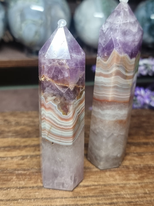 Amethyst Mexican lace agate towers