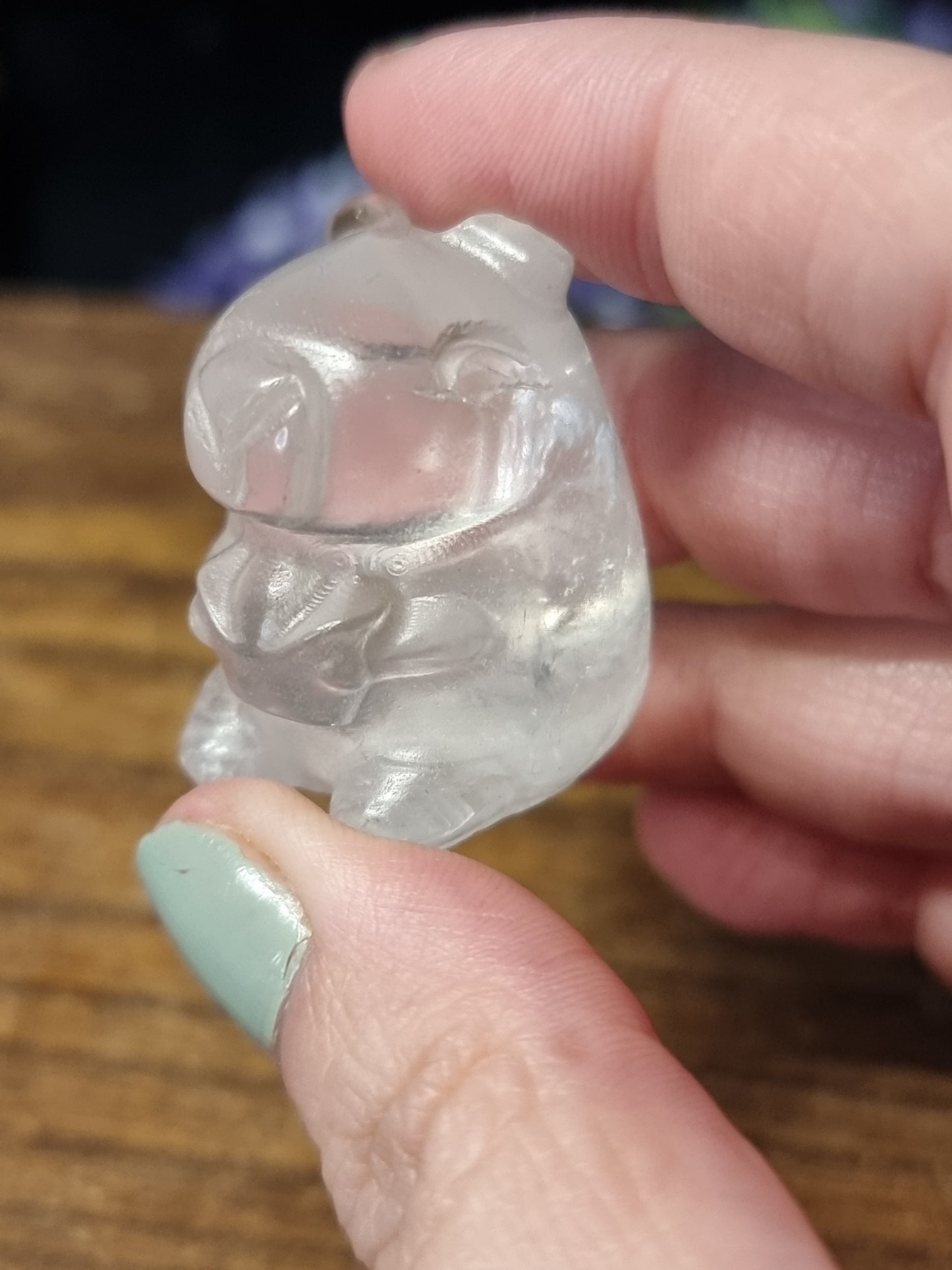 Clear quartz Capybara carving