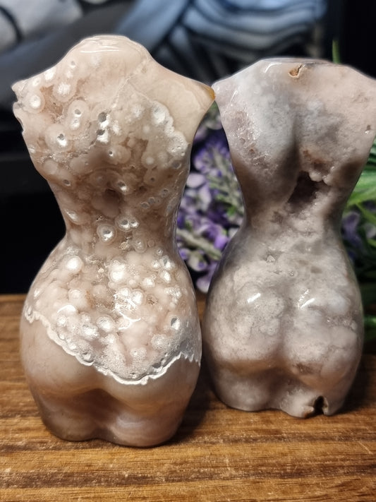 Pink amethyst body carving