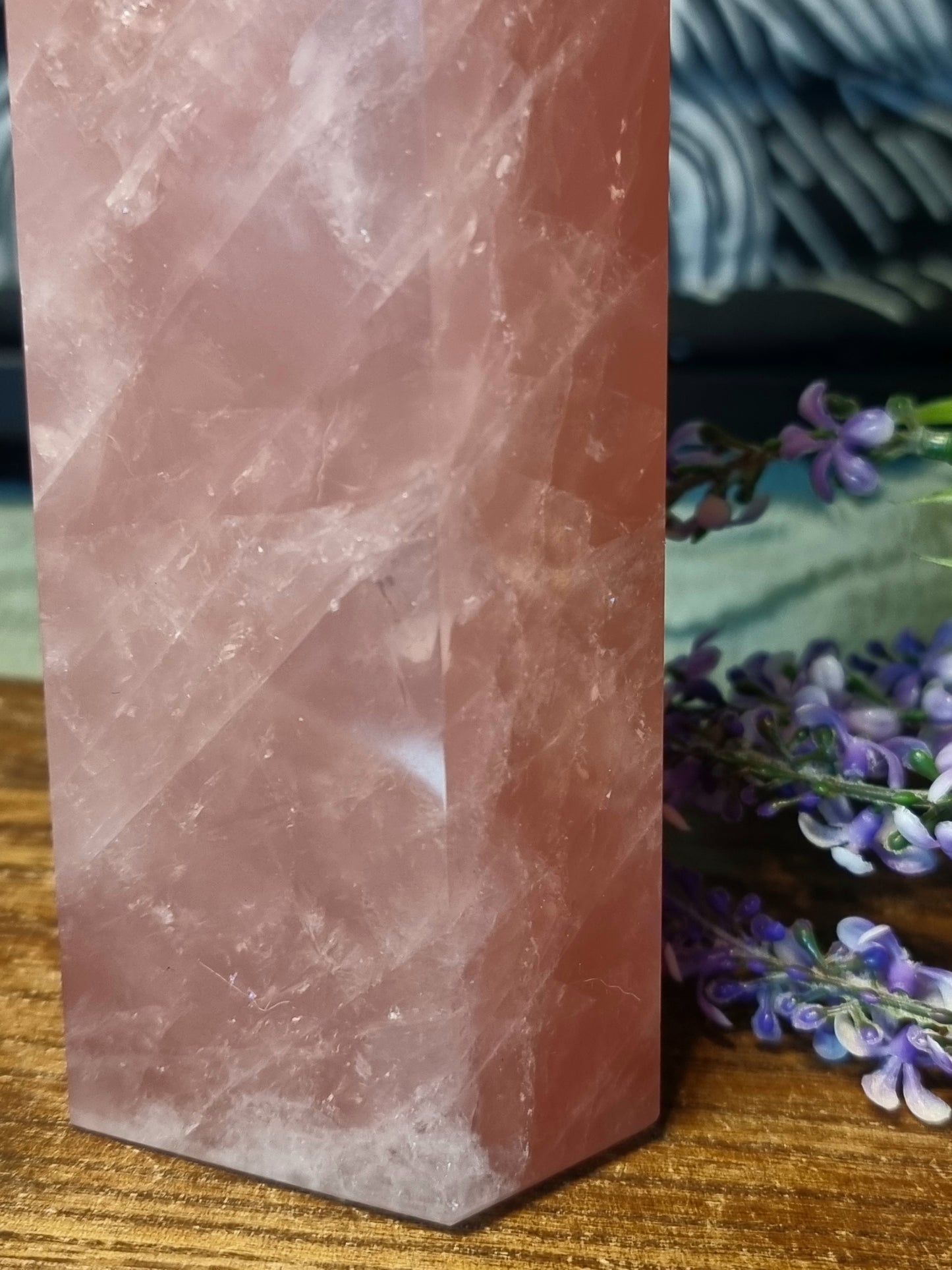 Statement Rose quartz tower