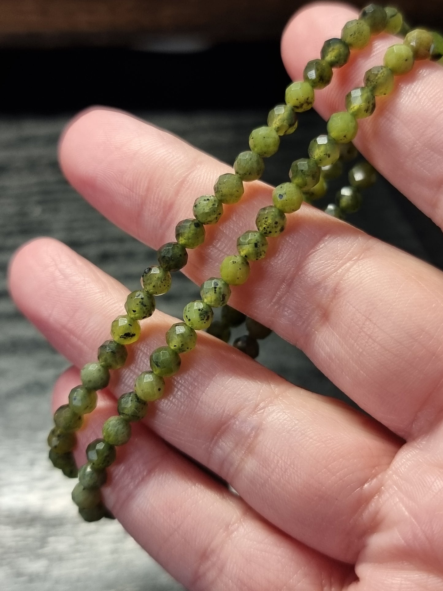 4mm faceted Nephrite jade bracelets
