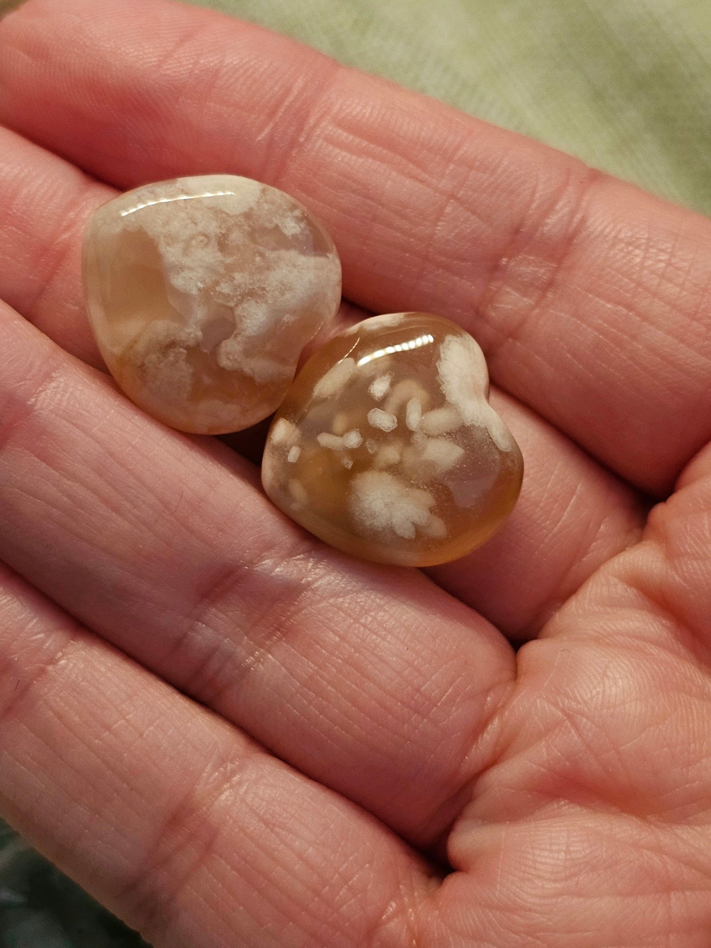 Mini flower agate hearts