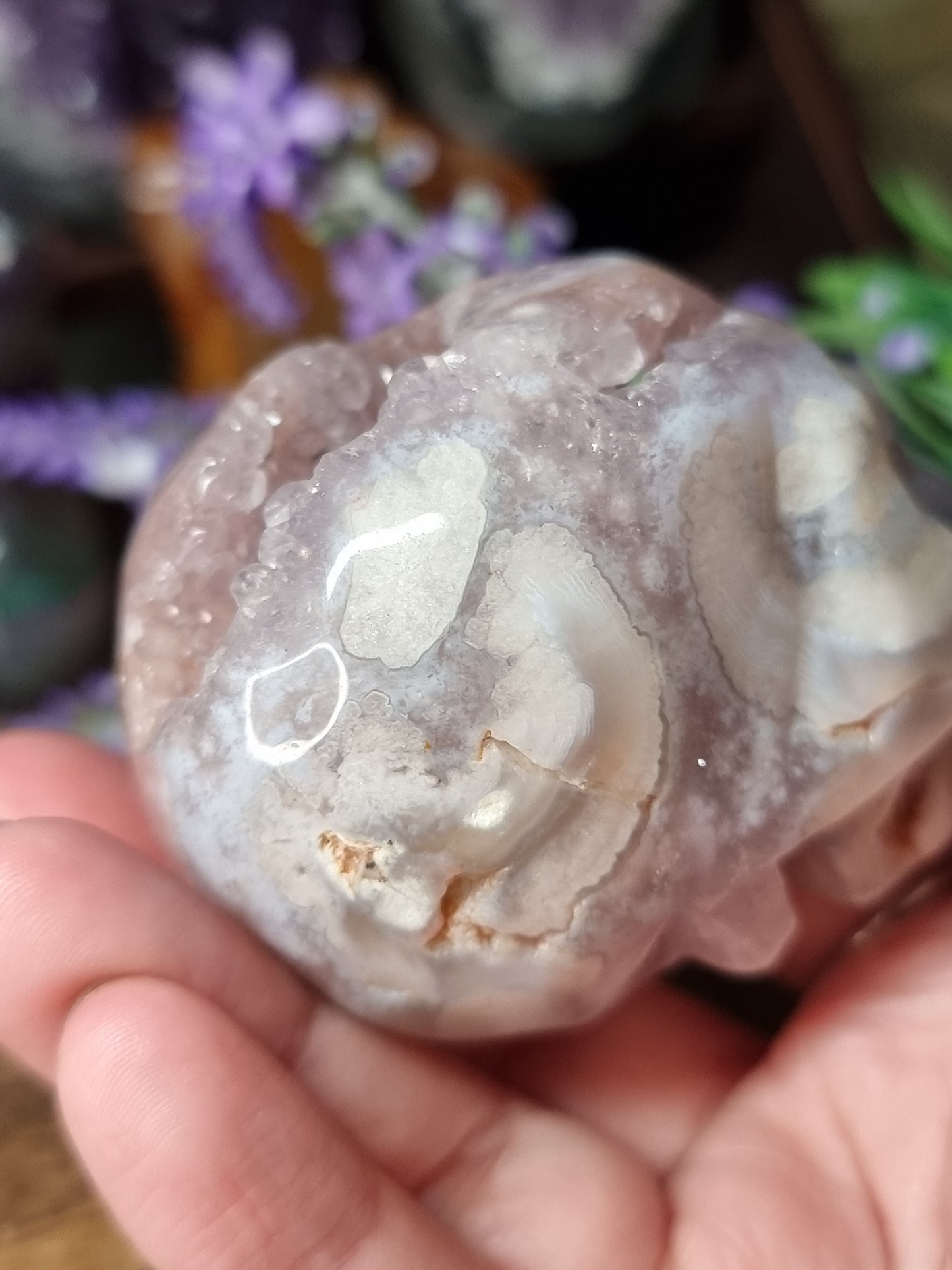 Pink amethyst skull