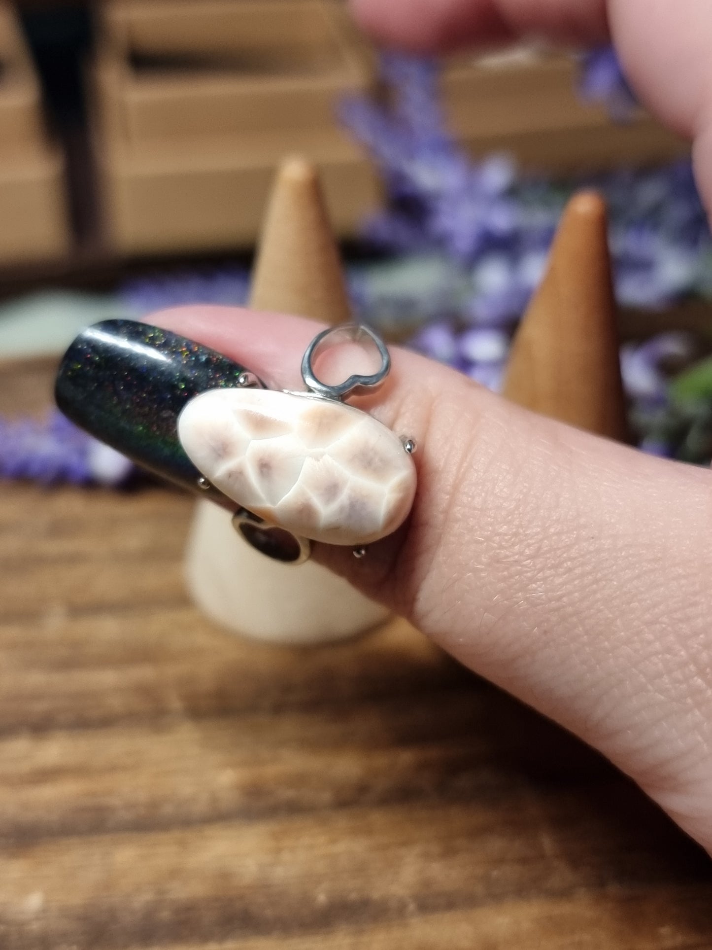 Natrolite s925 adjustable rings