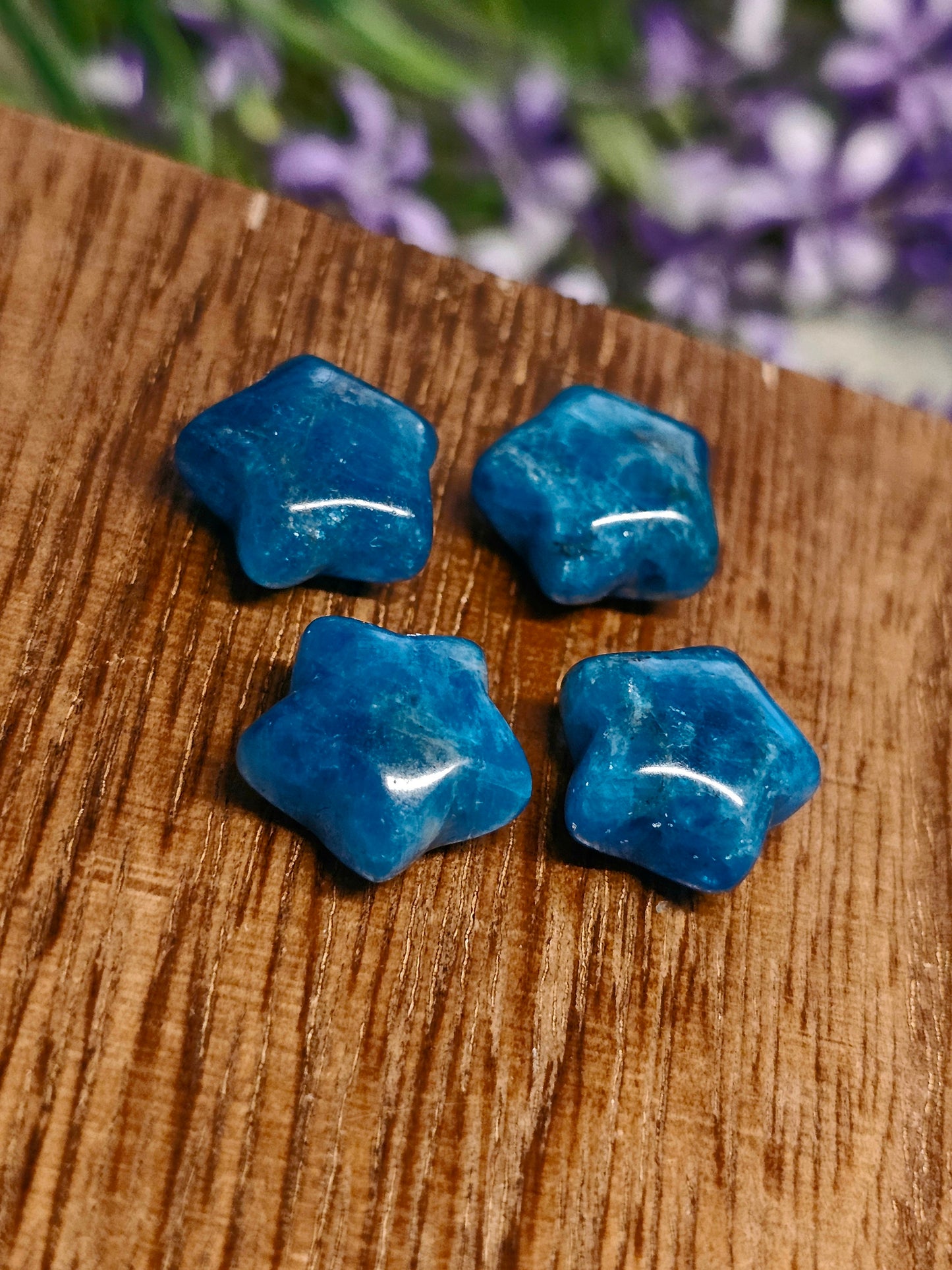 Mini blue apatite stars